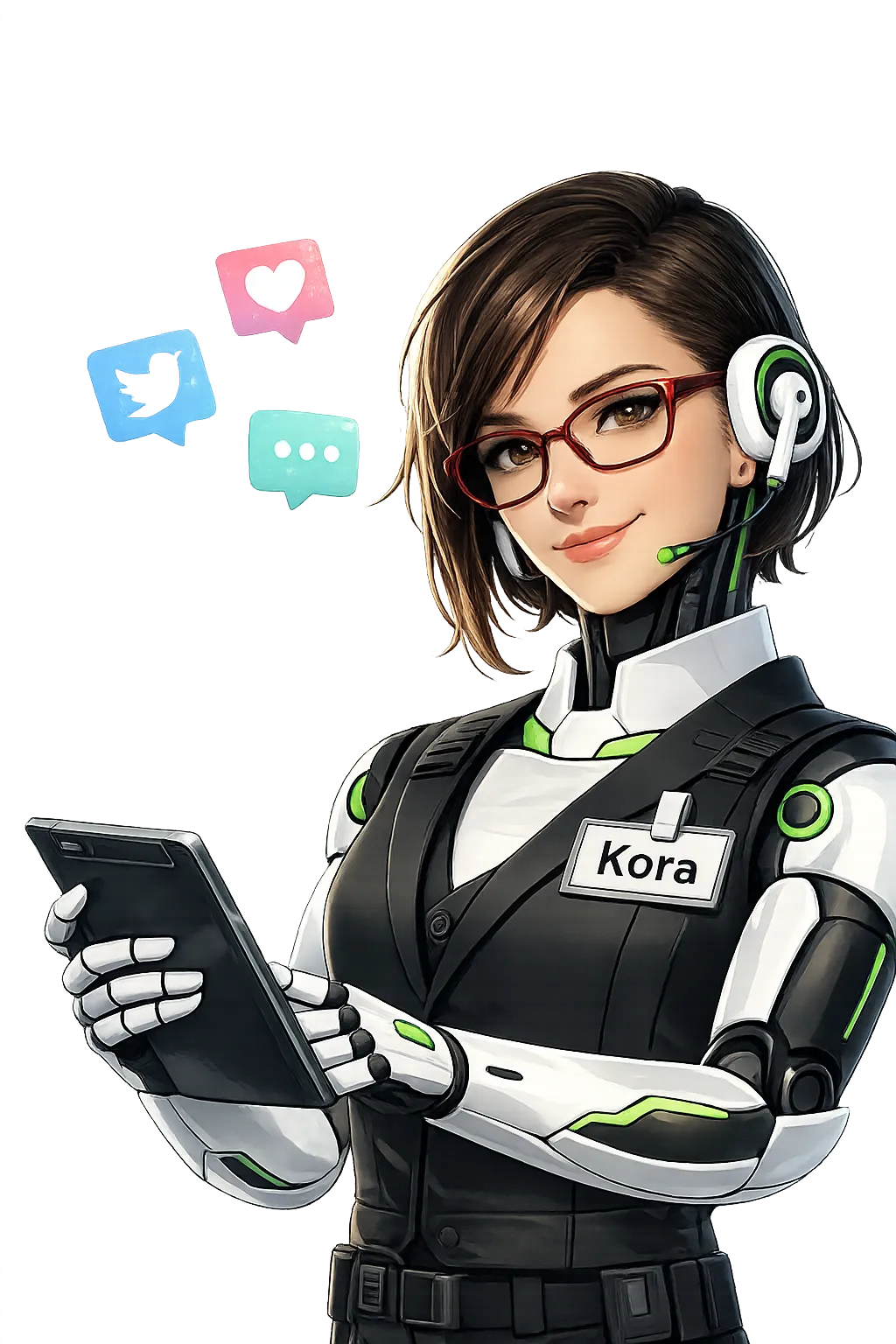 Robot Kora, Redes y contenido